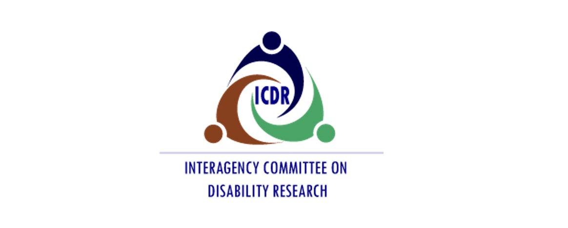 ICDR logo with a triangular shape in red, blue, and green swirls